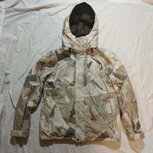 Men's Volcom Nimbus Snowboard Jacket Tan/Blue/Multi Medium